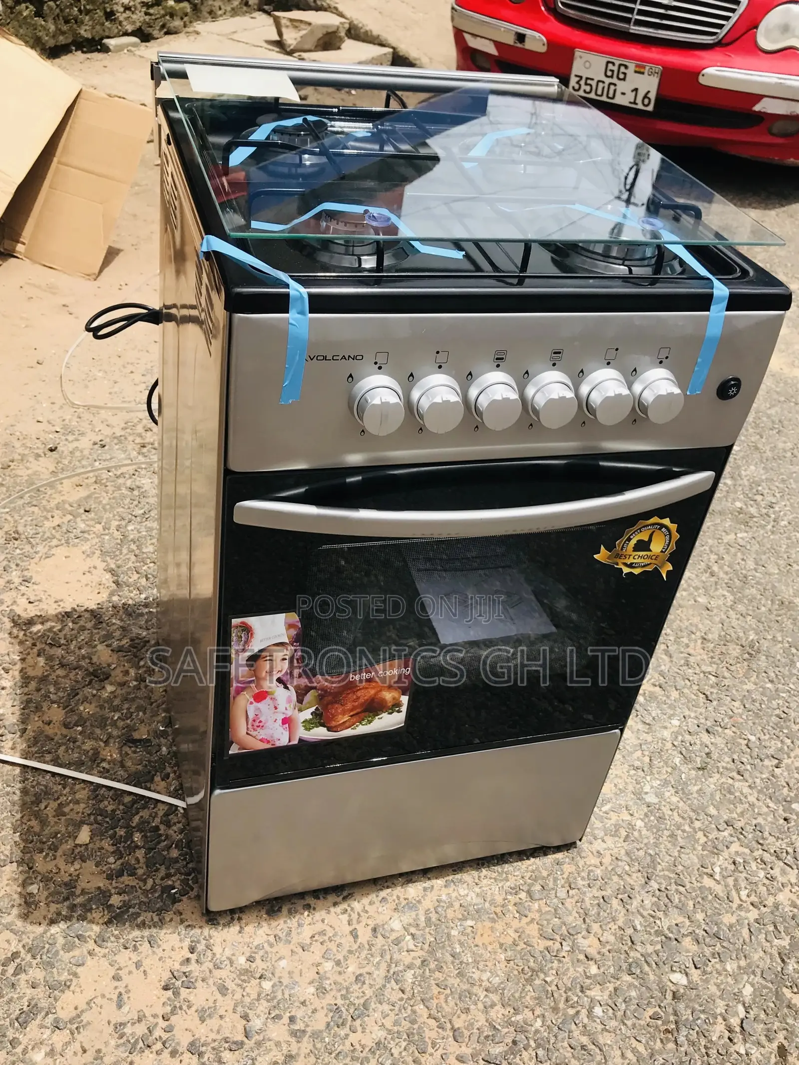 Sliver Volcano 4 Gas 50*50 Burner Oven With Grill