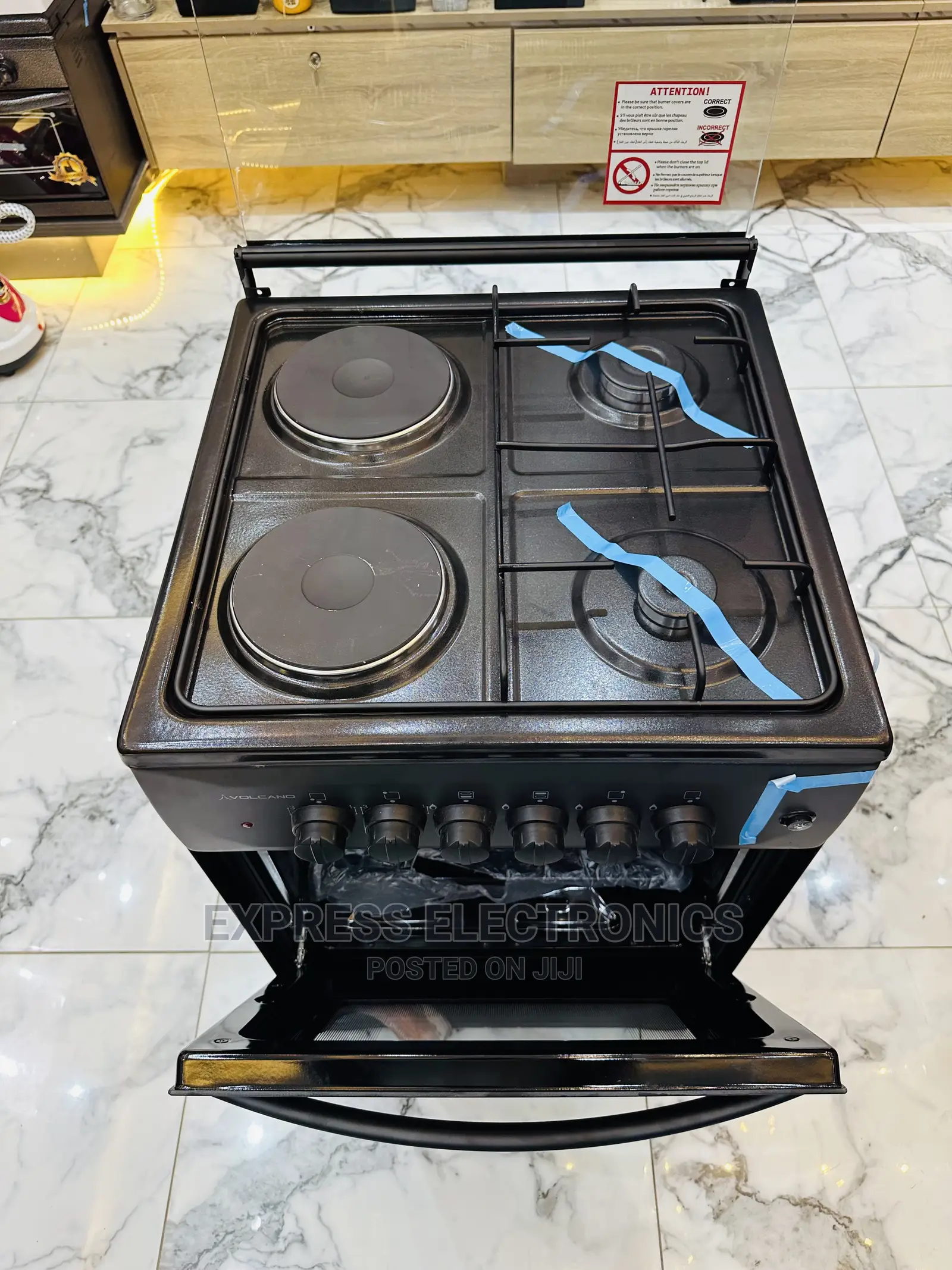 Best Choice of Volcano Black Gas -Electric Stove Oven 4b