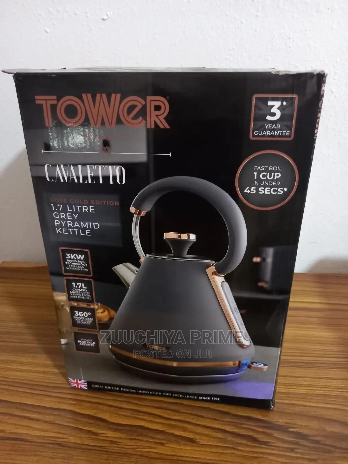 1.7l Tower Gray Pyramid Kettle From Uk