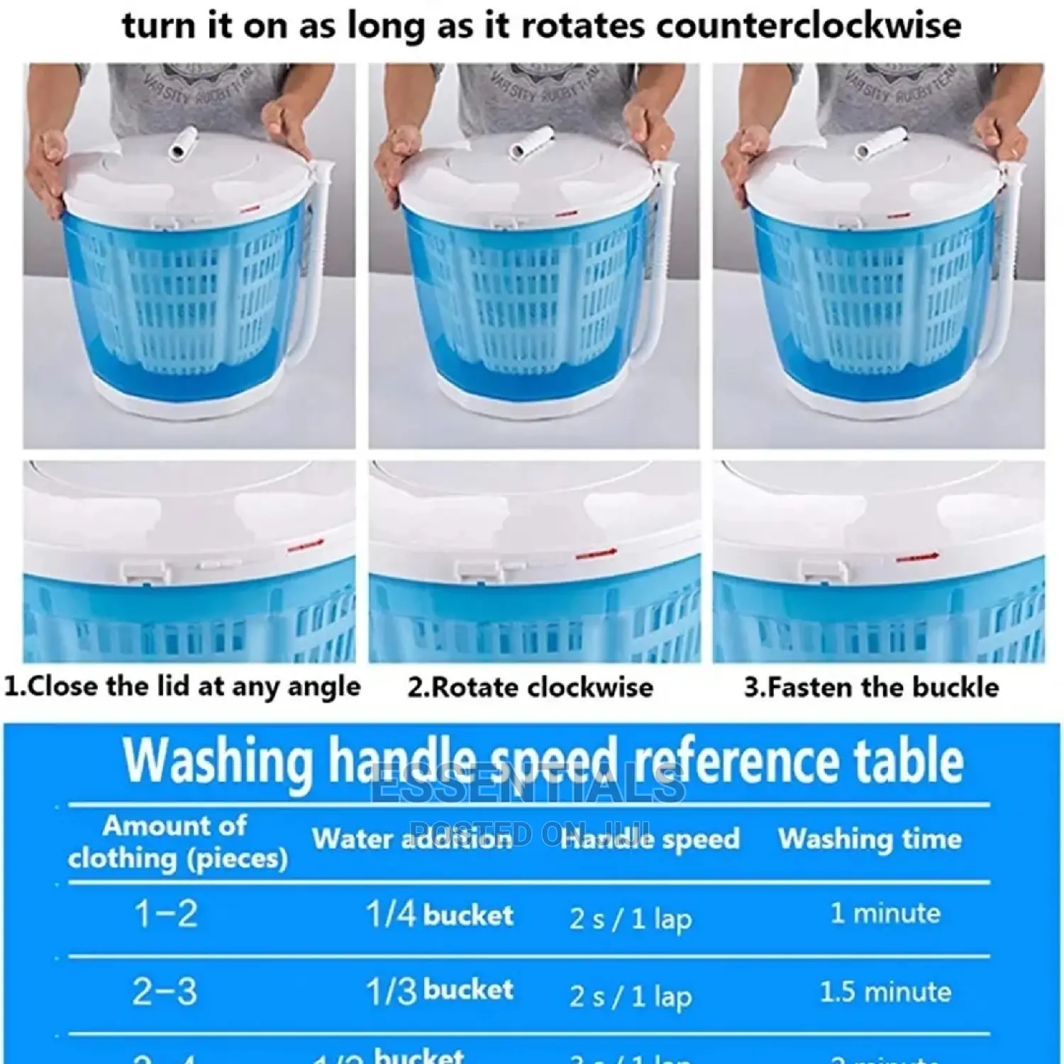 Portable Manual Non-Electric Washing Machine and Spin Dryer