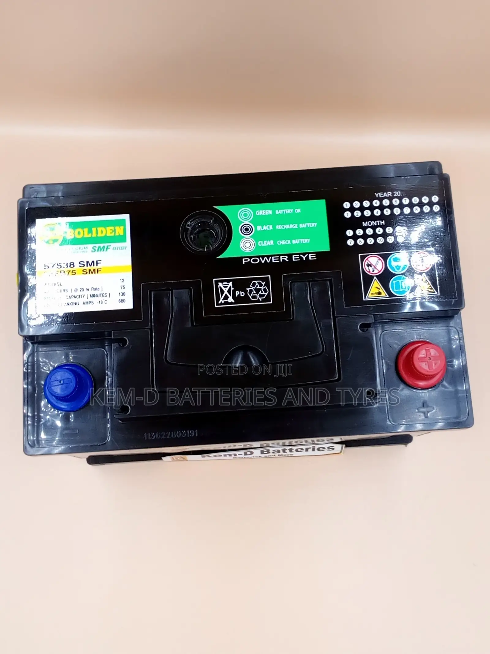 12V 15 Plates Boliden Car Battery + Free Home Delivery