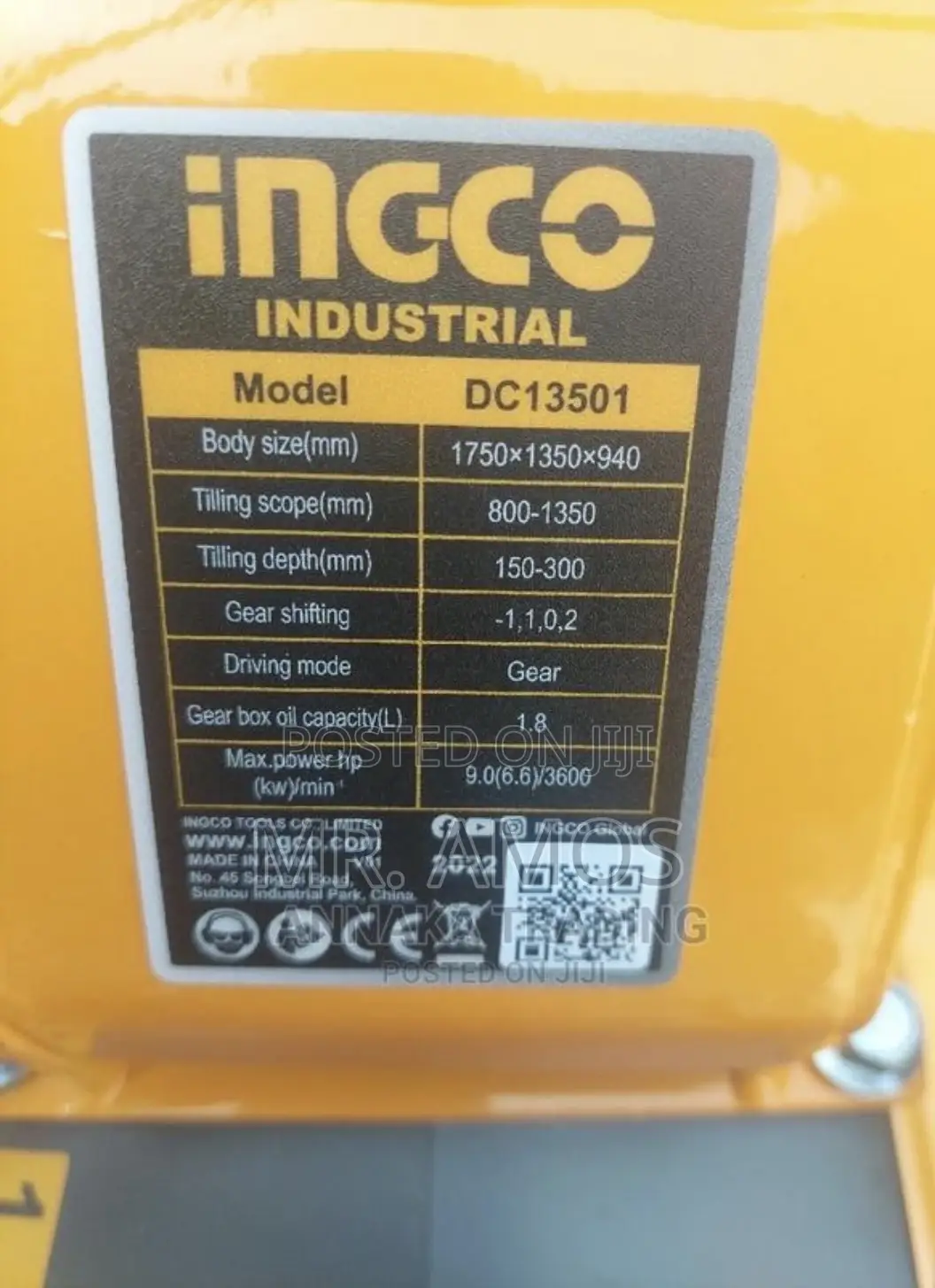 Ingco 9.0HP Diesel Power Tiller/ Cultivator - DC13501