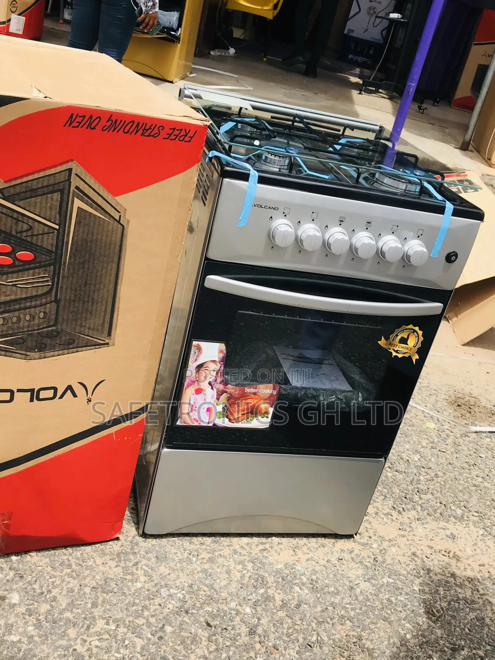Sliver Volcano 50x50 4 Gas Burner Cooker