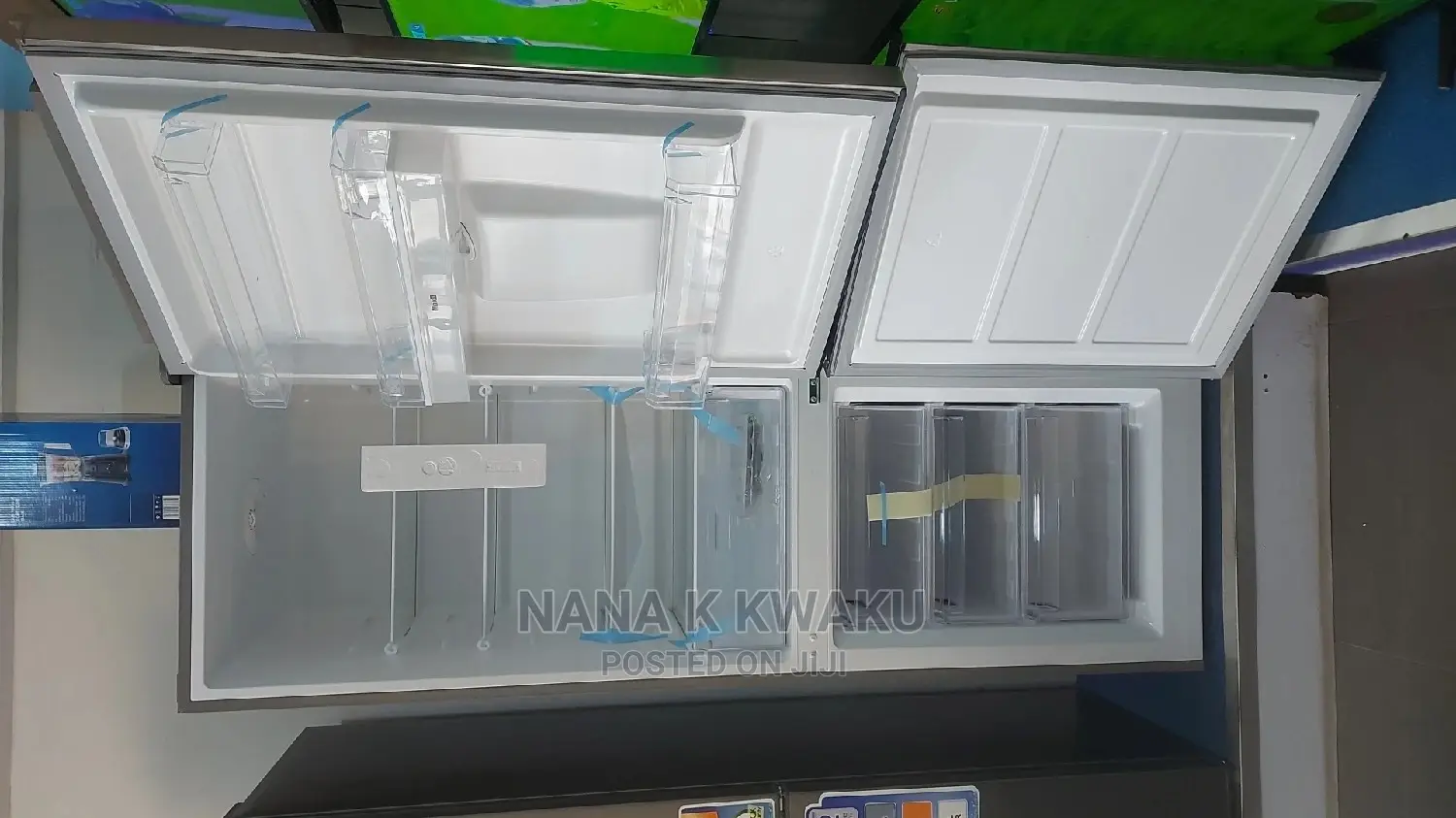Nice W/D Nasco Nasd2-40 Double Door Fridge/Bottom Freezer