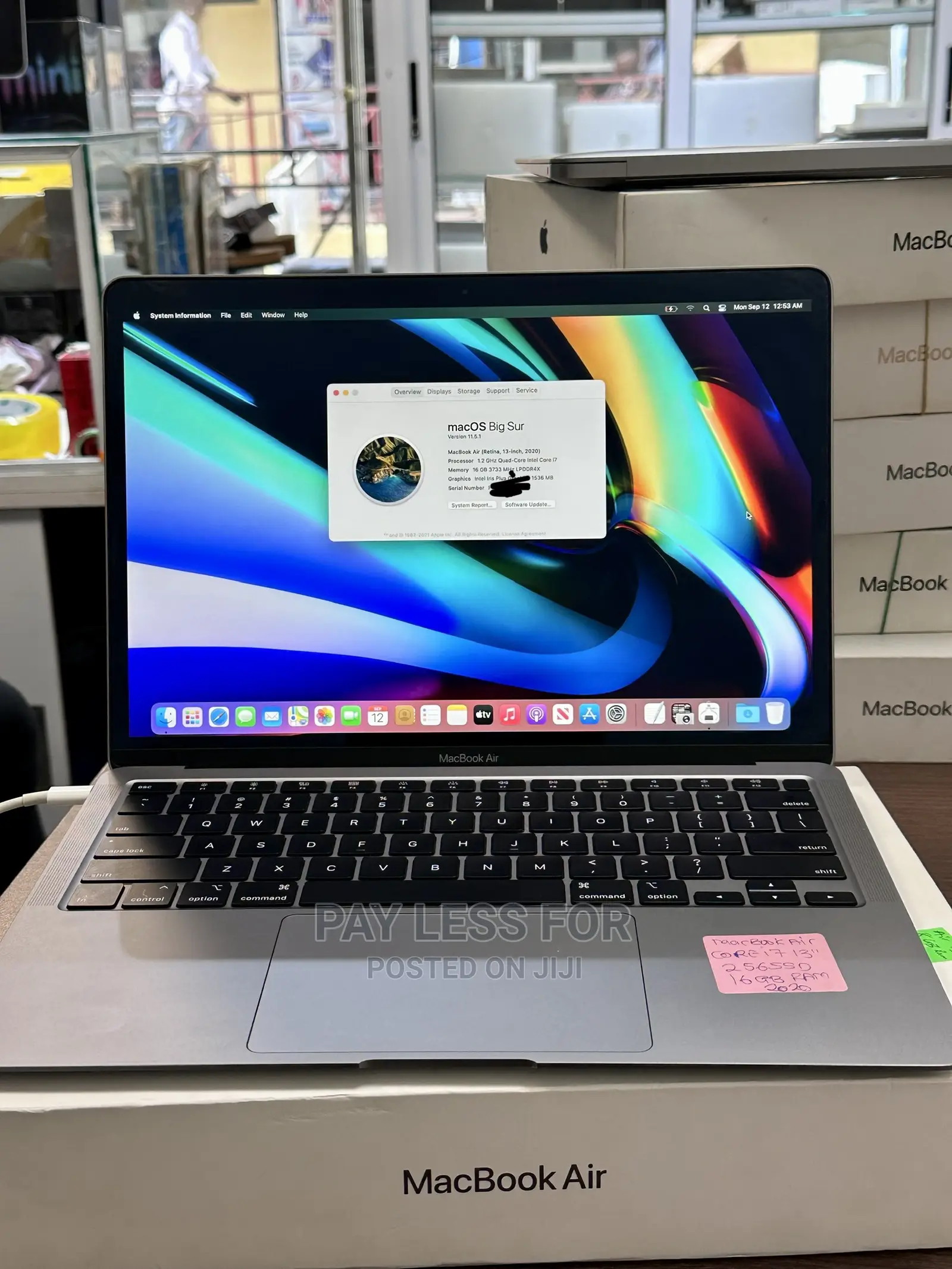 Laptop Apple MacBook Air 2020 16GB Intel Core I7 SSD 256GB