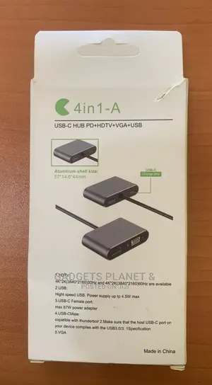 4 in 1 USB C to HUB PD + HDTV + VGA + USB 3.0 -