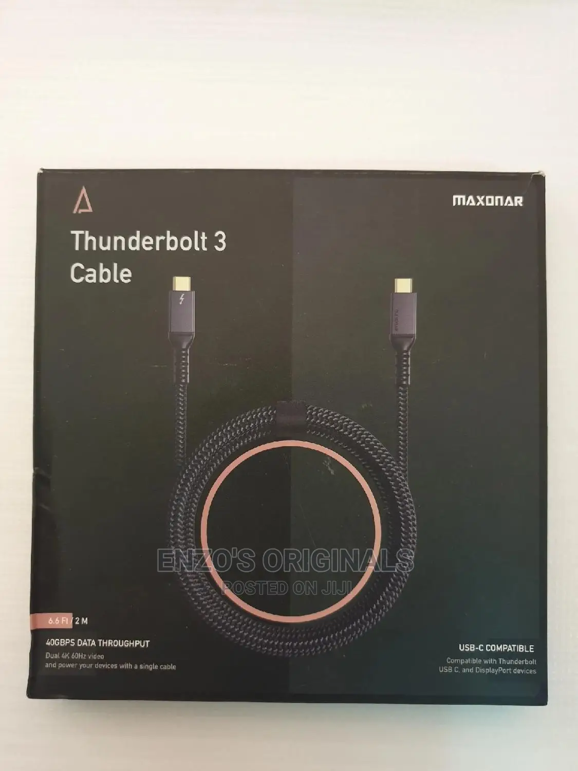 Thunderbolt Bolt 3 Pro Cable 40gbps 60hz 100watt Pd 2 Meters