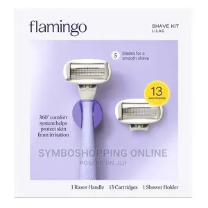 Flamingo Shave Kit Lilac 1 Razor Handle With 13 Cartridges