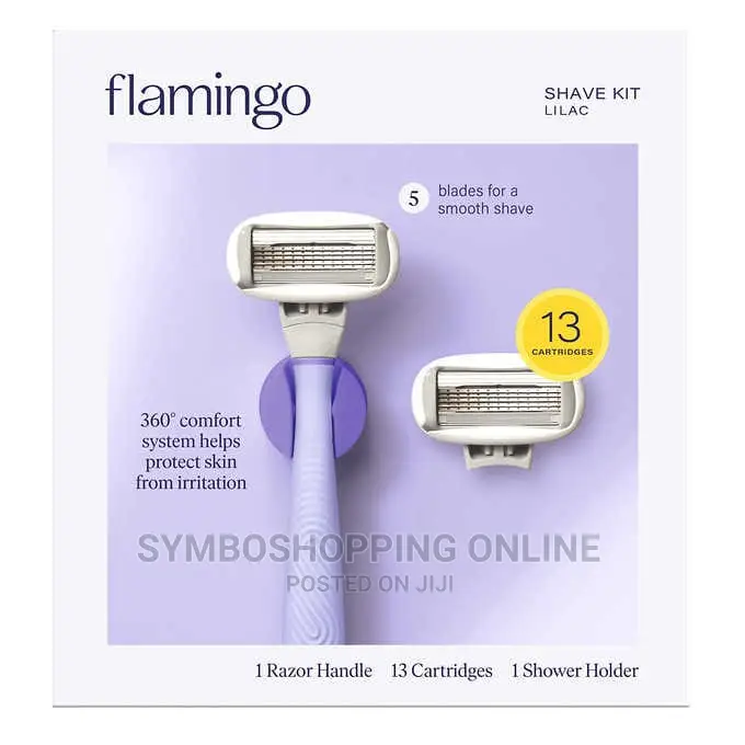 Flamingo Shave Kit Lilac 1 Razor Handle With 13 Cartridges
