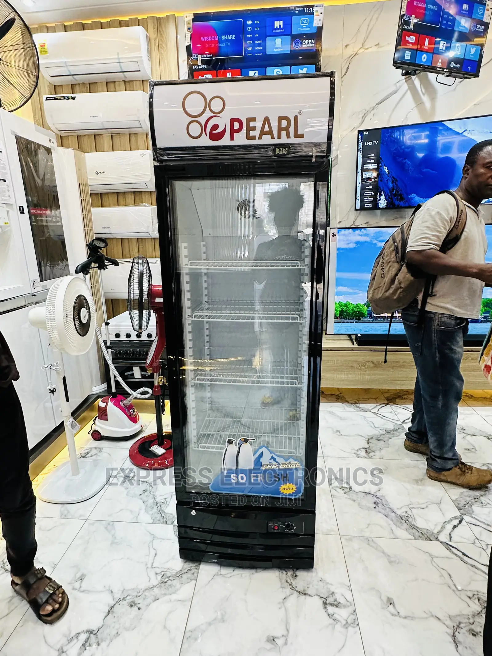 Sleek Durable Pearl Display Fridge PVC-37