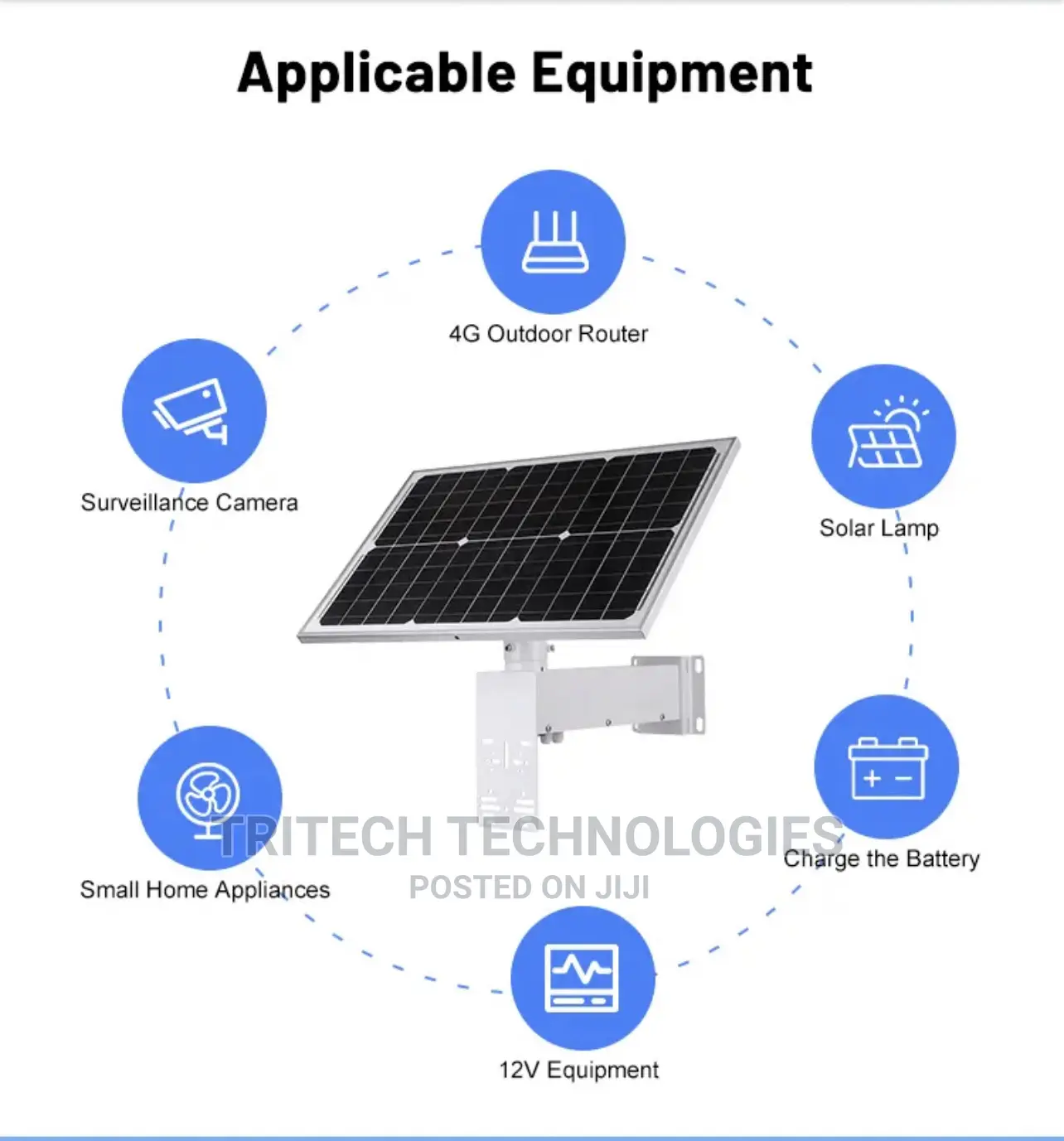 60W-20-30AH Solar Panel For IP PTZ Camera And 4G Wifi Camera
