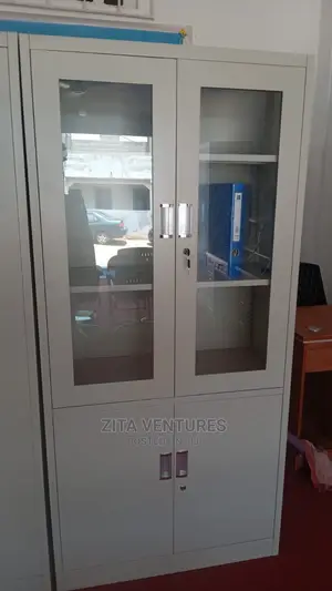Sturdy Metal Cabinet With Glass