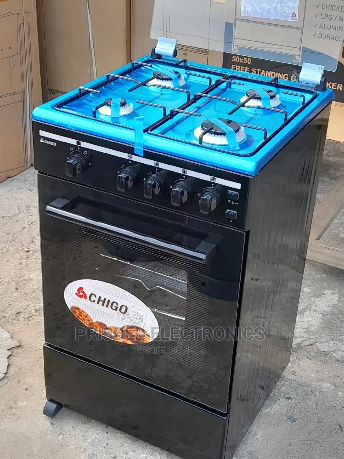 Chigo 4 Burner Gas Cooker With Oven and Grill 50*50