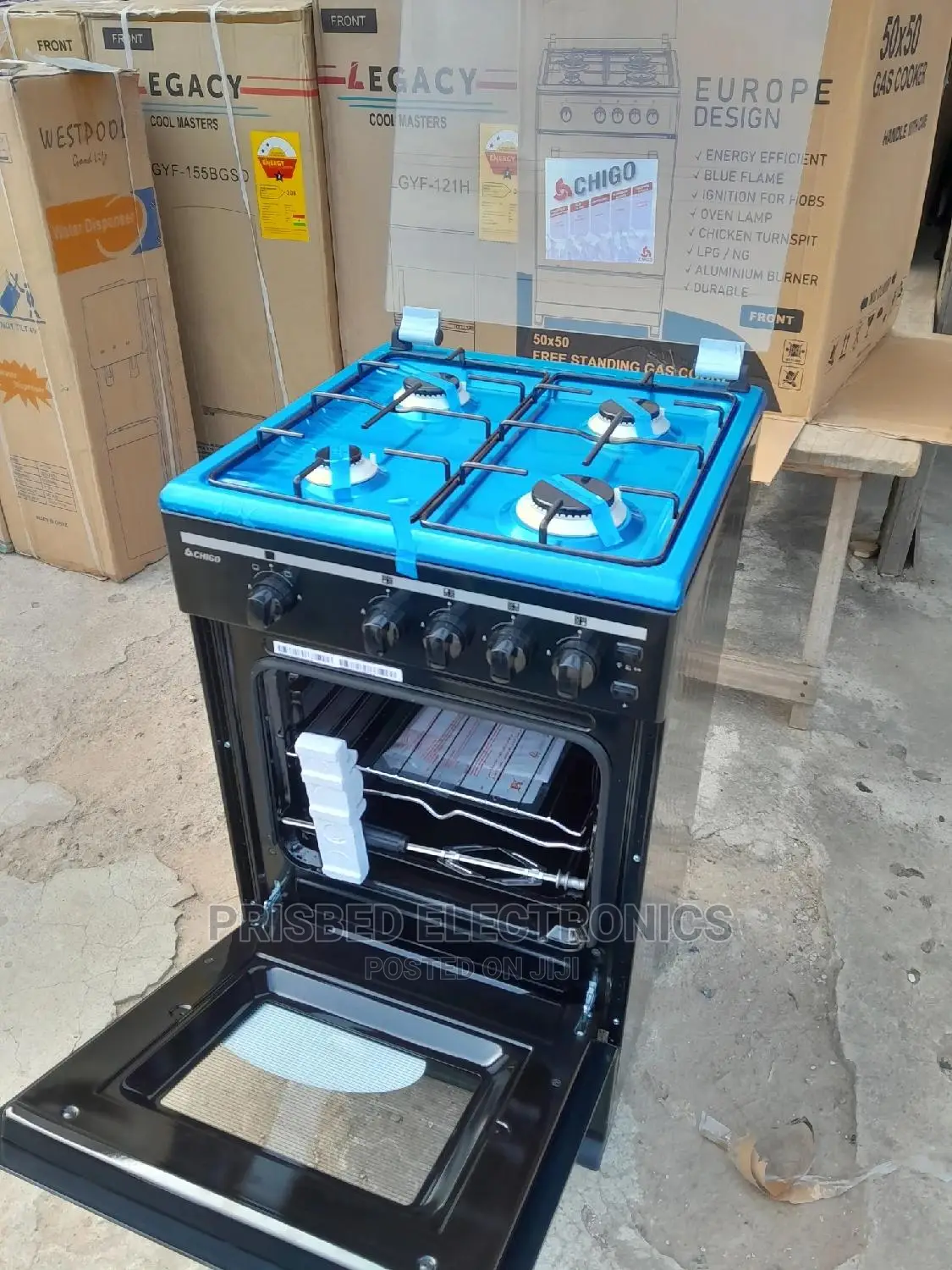 Chigo 4 Burner Gas Cooker With Oven and Grill 50*50