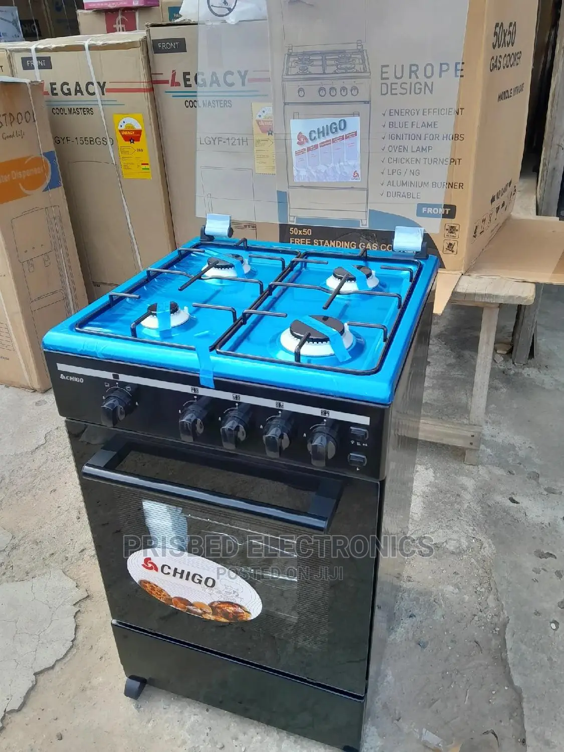 Chigo 4 Burner Gas Cooker With Oven and Grill 50*50