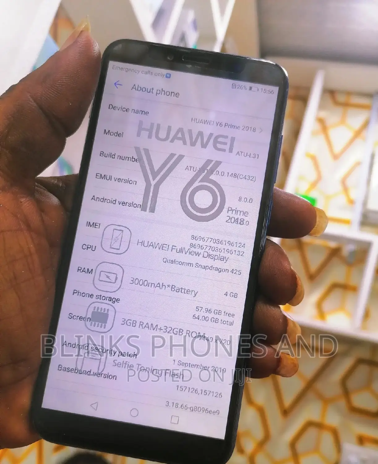 New Huawei Y6p 64 GB Blue