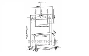 Heavy Duty Tv Floor Stand With Av Component Shelf 60”~85”