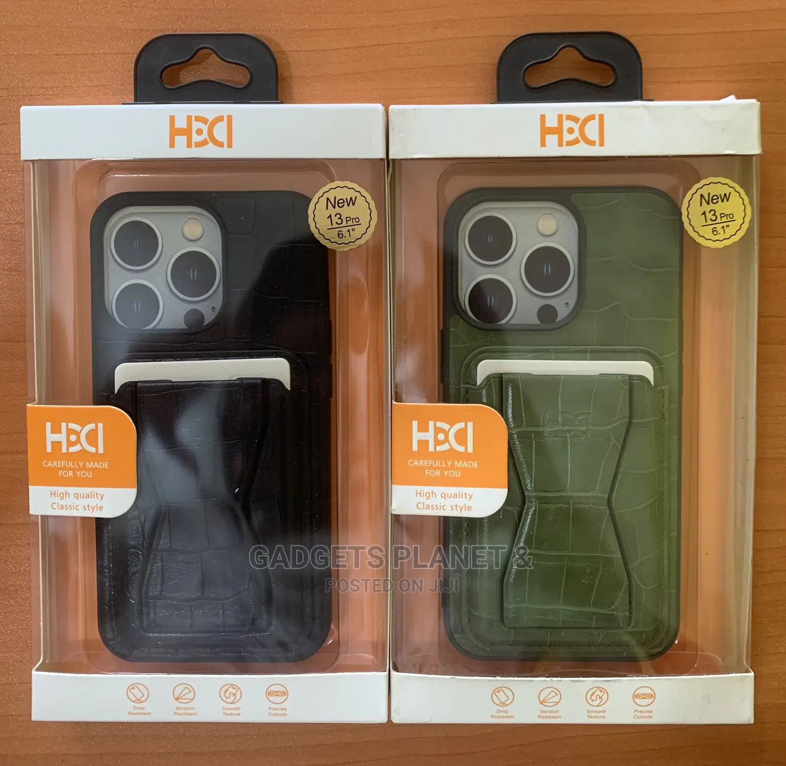 iPhone 13 Pro Genuine Leather Case With Pouch - HBC063
