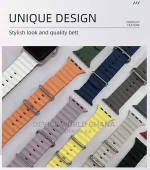 Ocean Silicone Strap for Apple Watch Series 1-9(All Sizes)