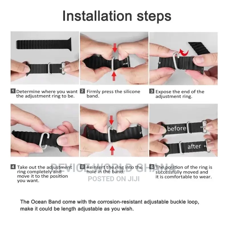 Ocean Silicone Strap for Apple Watch Series 1-9(All Sizes)