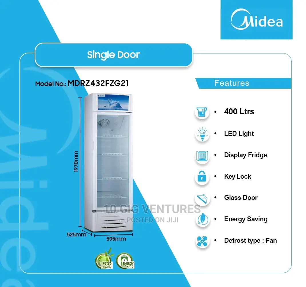 Midea 400ltr Single Door Display Fridge Mdrz432fzg21 in Adabraka