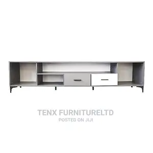 TV STAND (White and Grey) Matal Legs