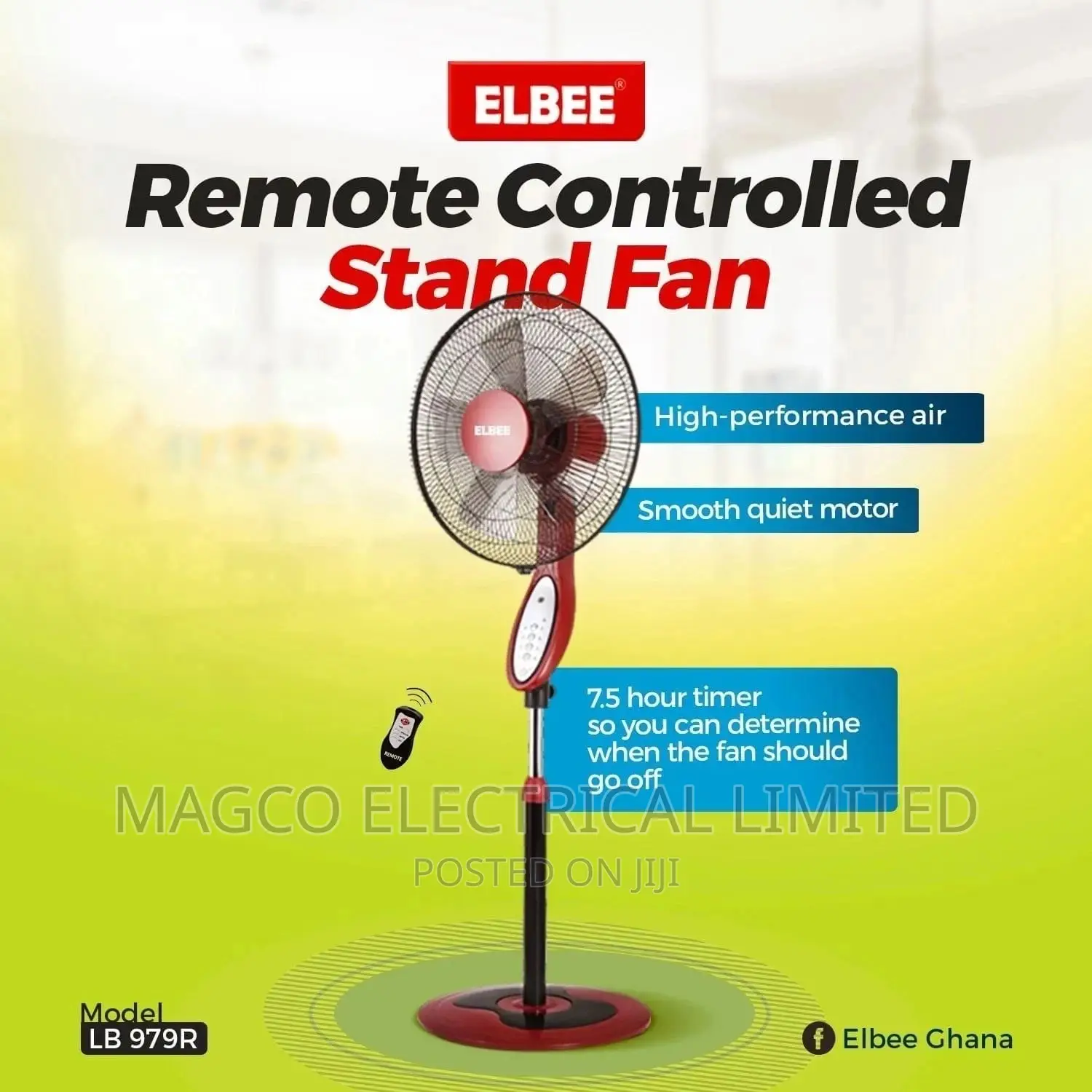New Elbee Remote Standing Fan