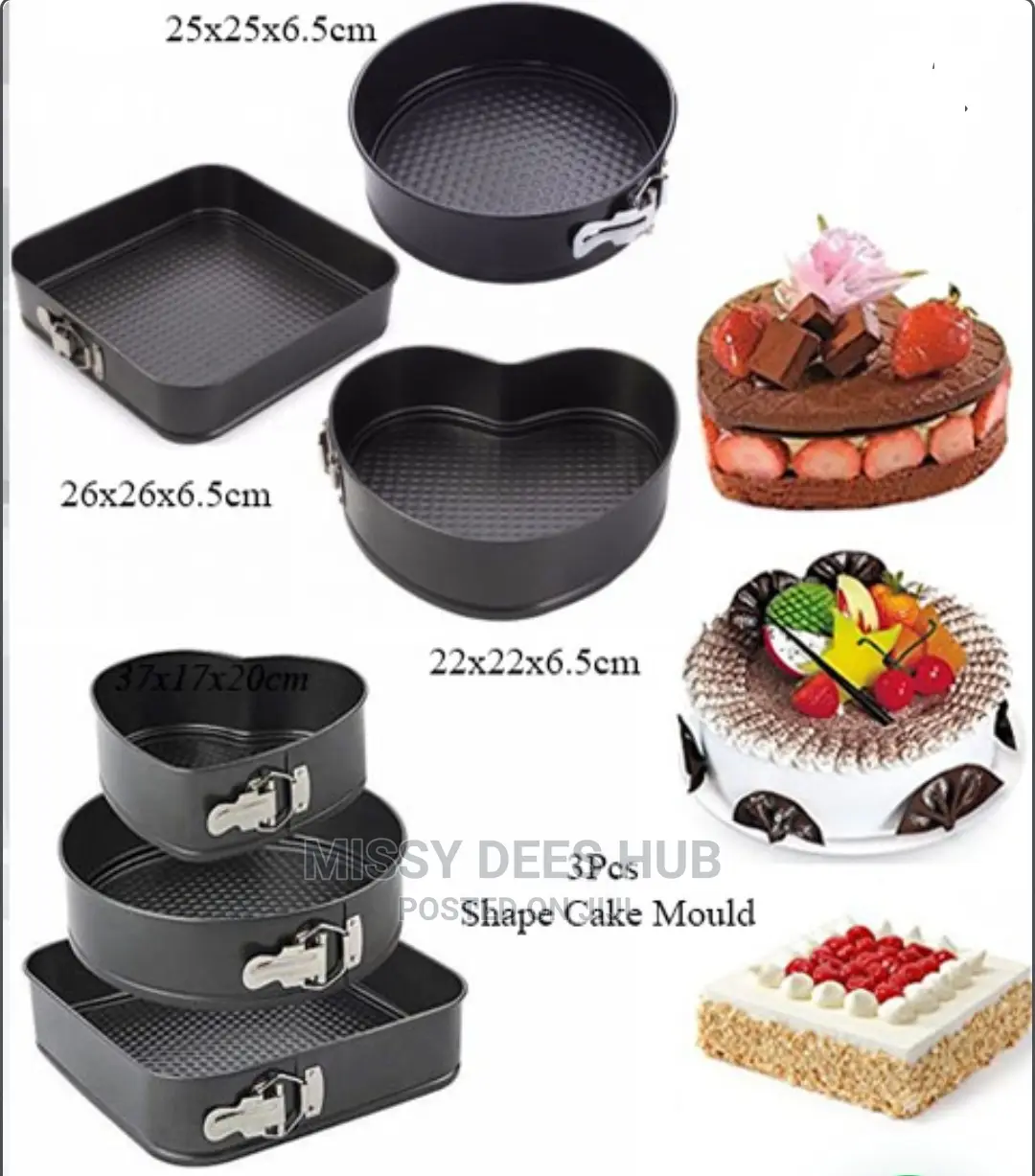 3pcs Non-Stick Cake Pan