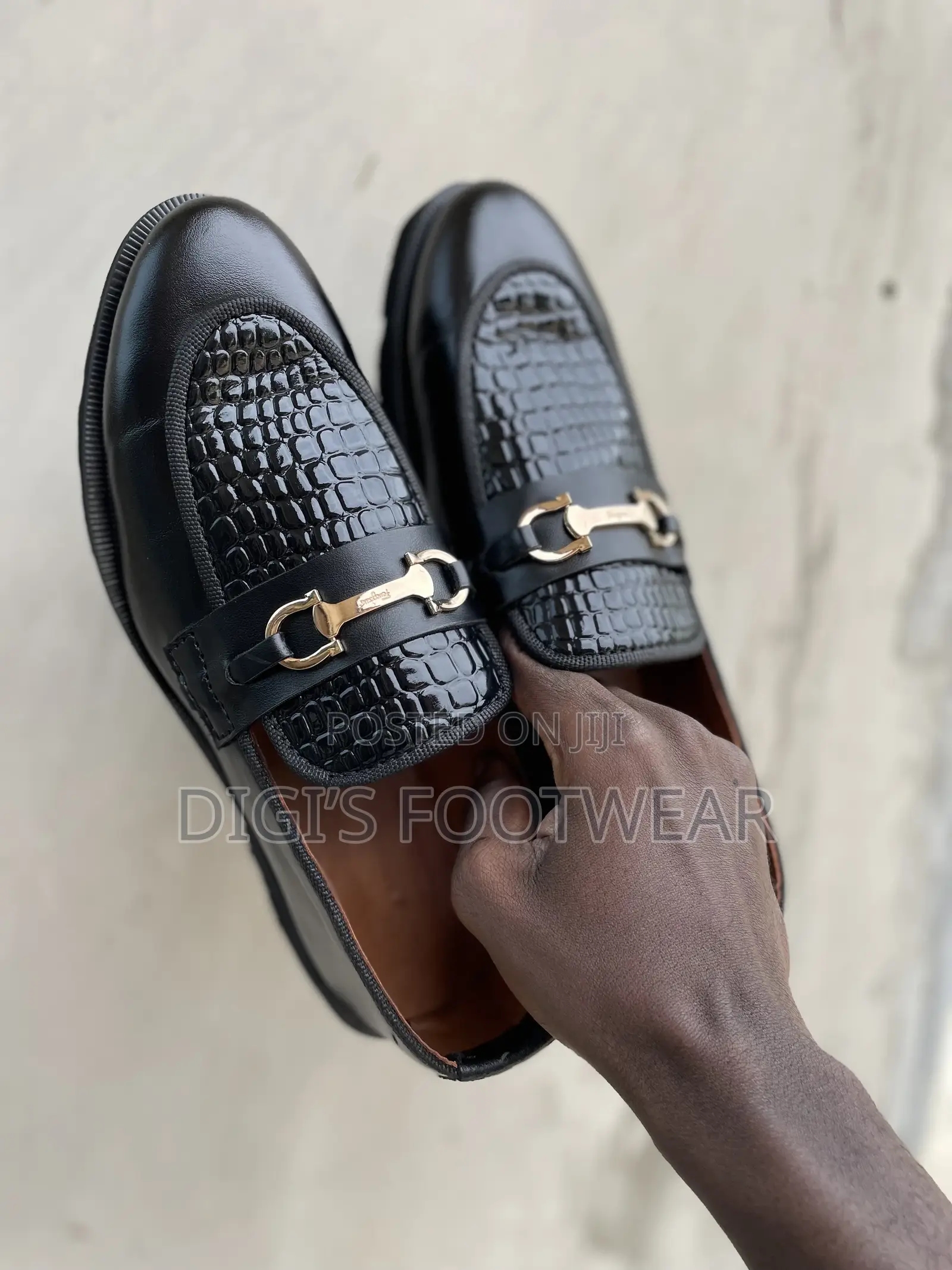 Black Leather High Platform Leather Shoe