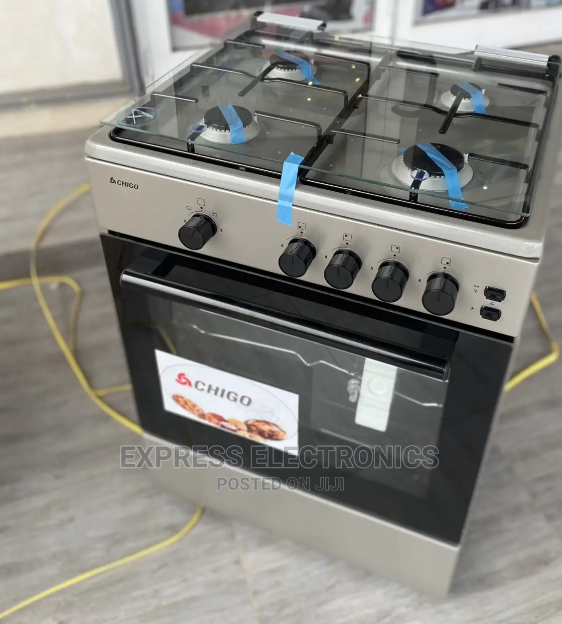 Chigo 60x60 Gray Ignition,Grill Rotisserie,4burber Gas Cook