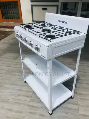Nasco 5 Burner Stainless Stove With Shelves