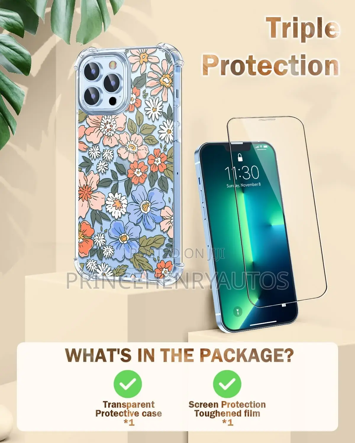 OUTIWA Case+Tempered Glass for iPhone 13 Pro Max 6.7