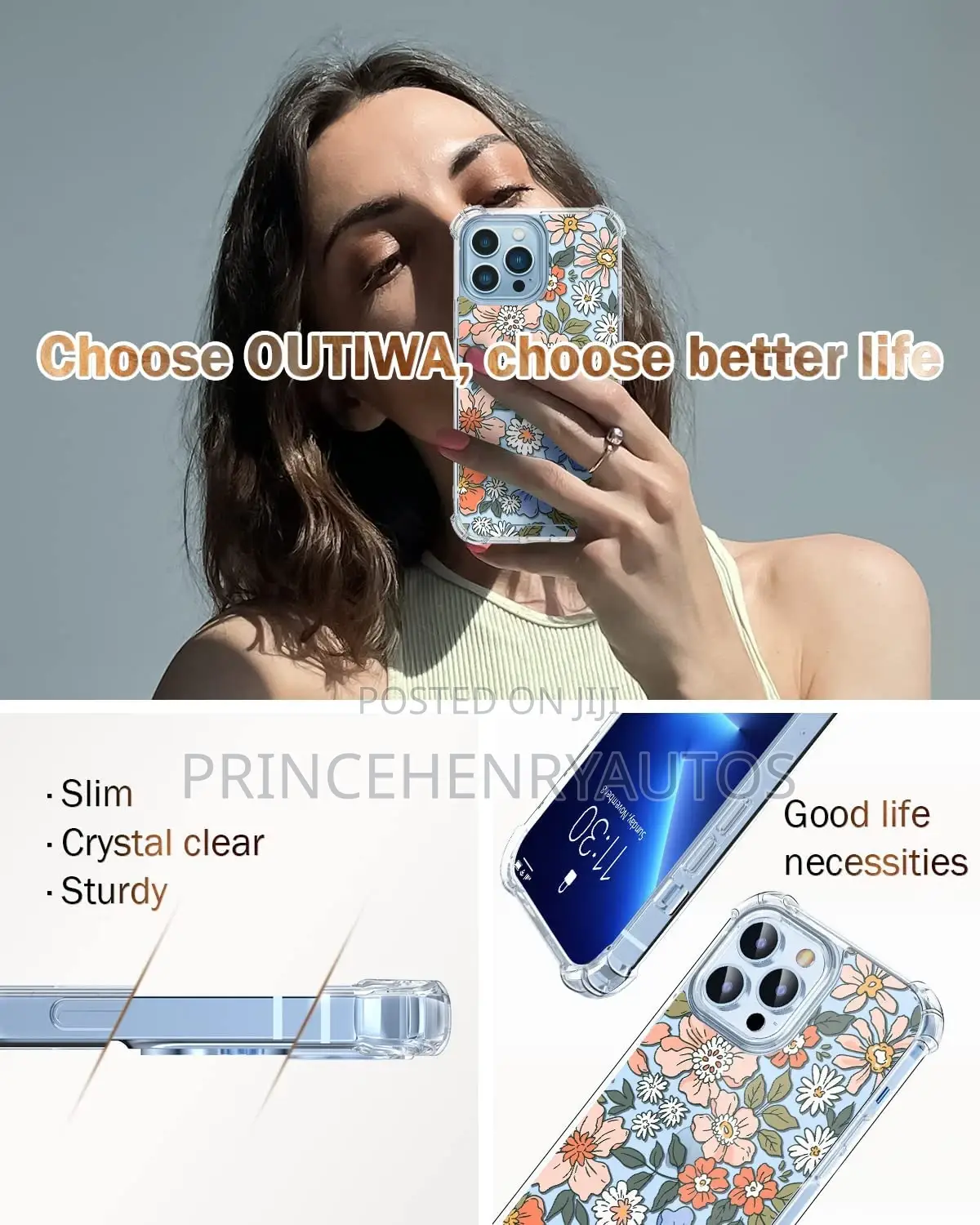 OUTIWA Case+Tempered Glass for iPhone 13 Pro Max 6.7