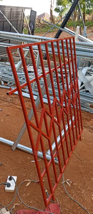 Red Metal Burglaproof Window