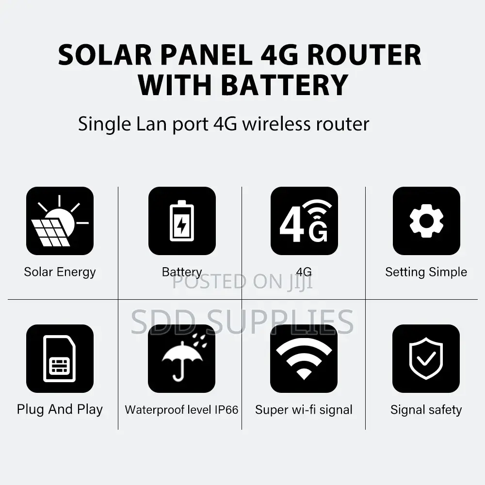 IP66 Waterproof Battery Solar Panel 4G Router