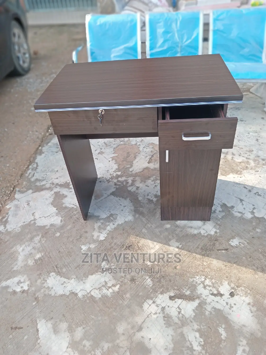 Office Table With a Locker and Drawers