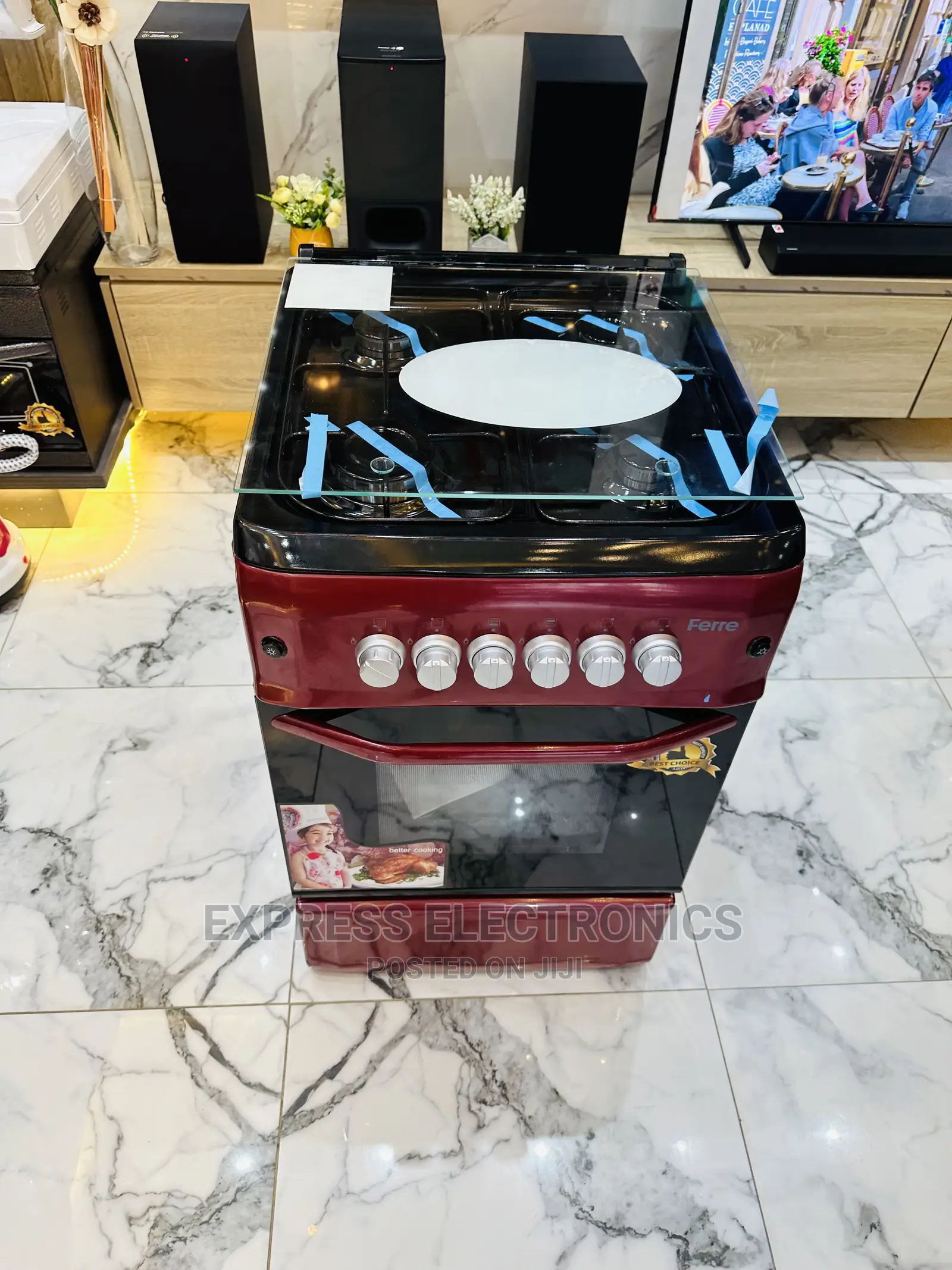 Turkish Foreign Made Red Gas Cooker 50/55 4burner Oven