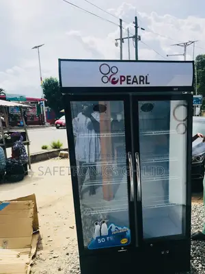 Available PVC-74 Double Display Door Fridge Pearl