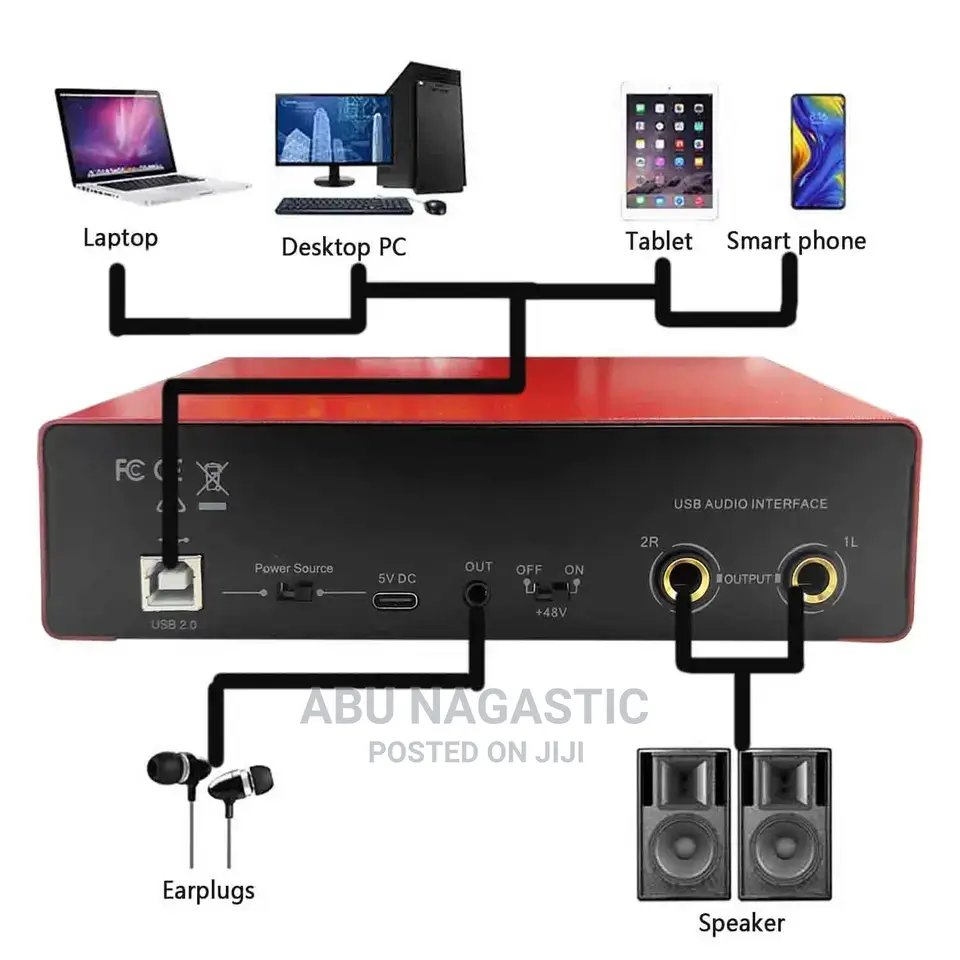 Portable Usb Audio Interface Sound Card