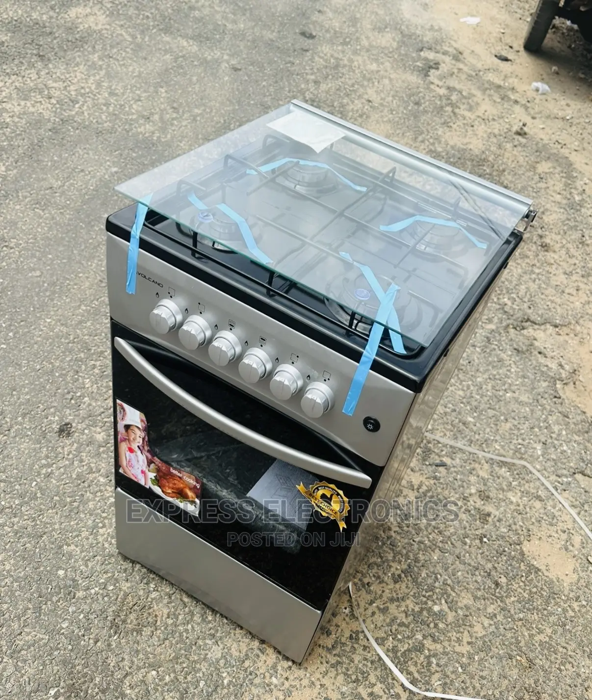 Kitchen Range Gas Cooker Oven 4burner Grey 50-50