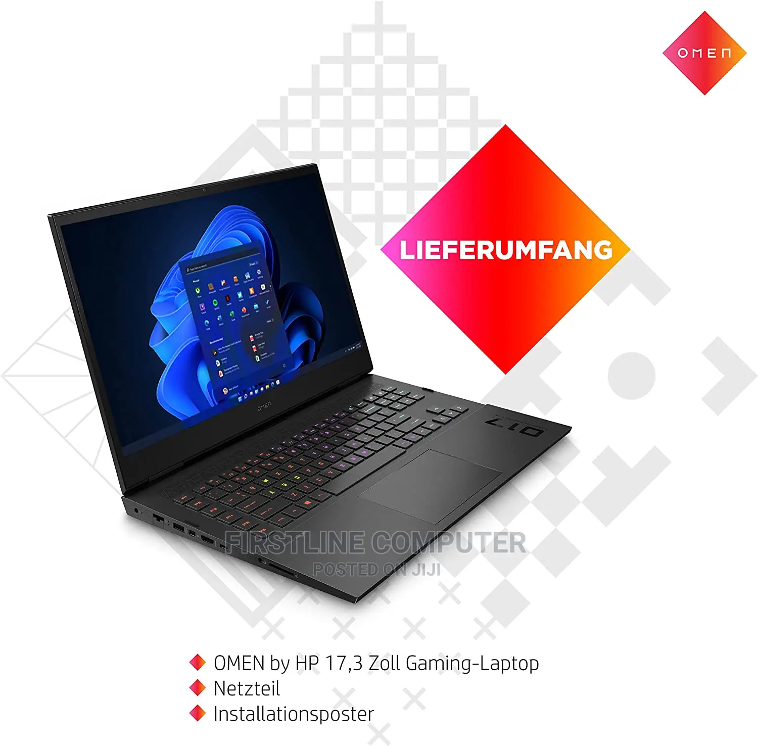 New Laptop HP Omen 17 16GB Intel Core I7 SSD 512GB