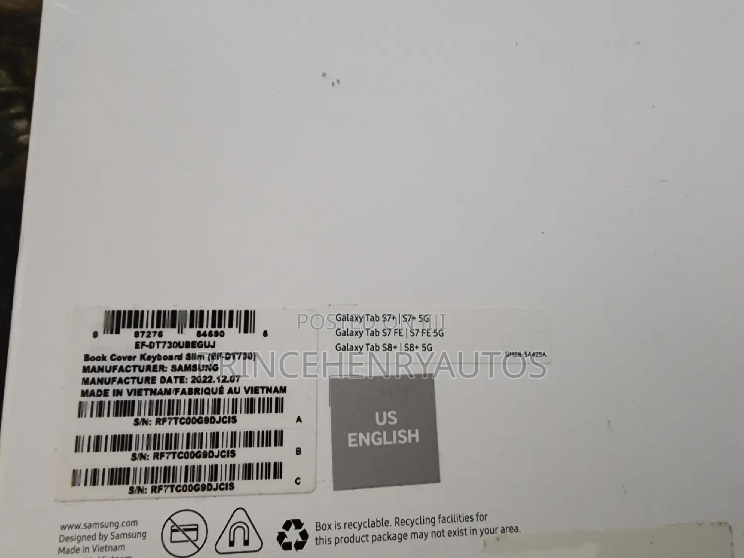 SAMSUNG Keyboard Cover for S8+/ S7fe /S7+ EF-DT730UBEGUJ