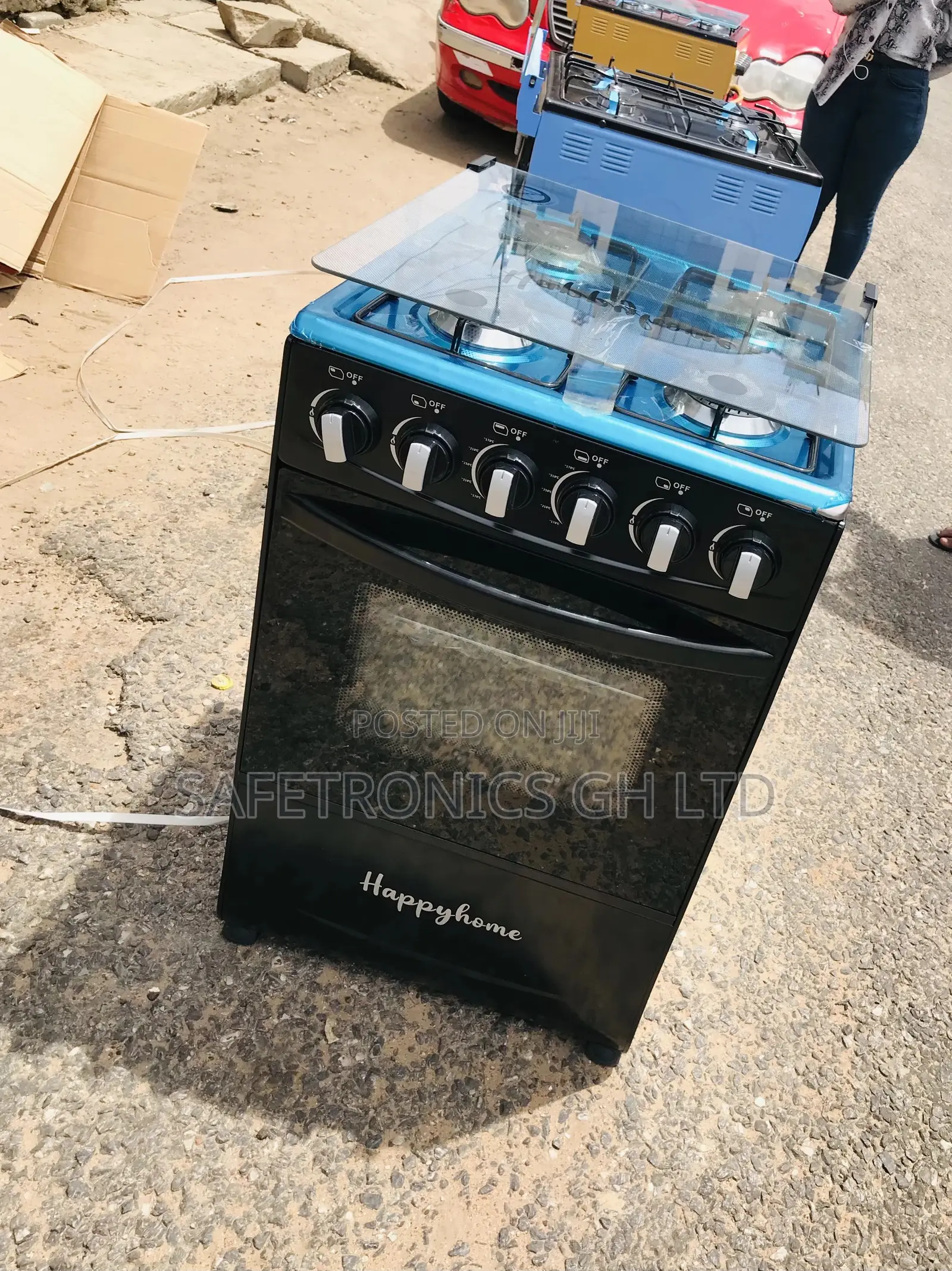 Black Happy Home 4 Gas Burner Oven With Grill