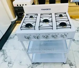 Nasco 5 Burner Gas Stove With 2 Shelve Stands NASGS-K5CSS-S