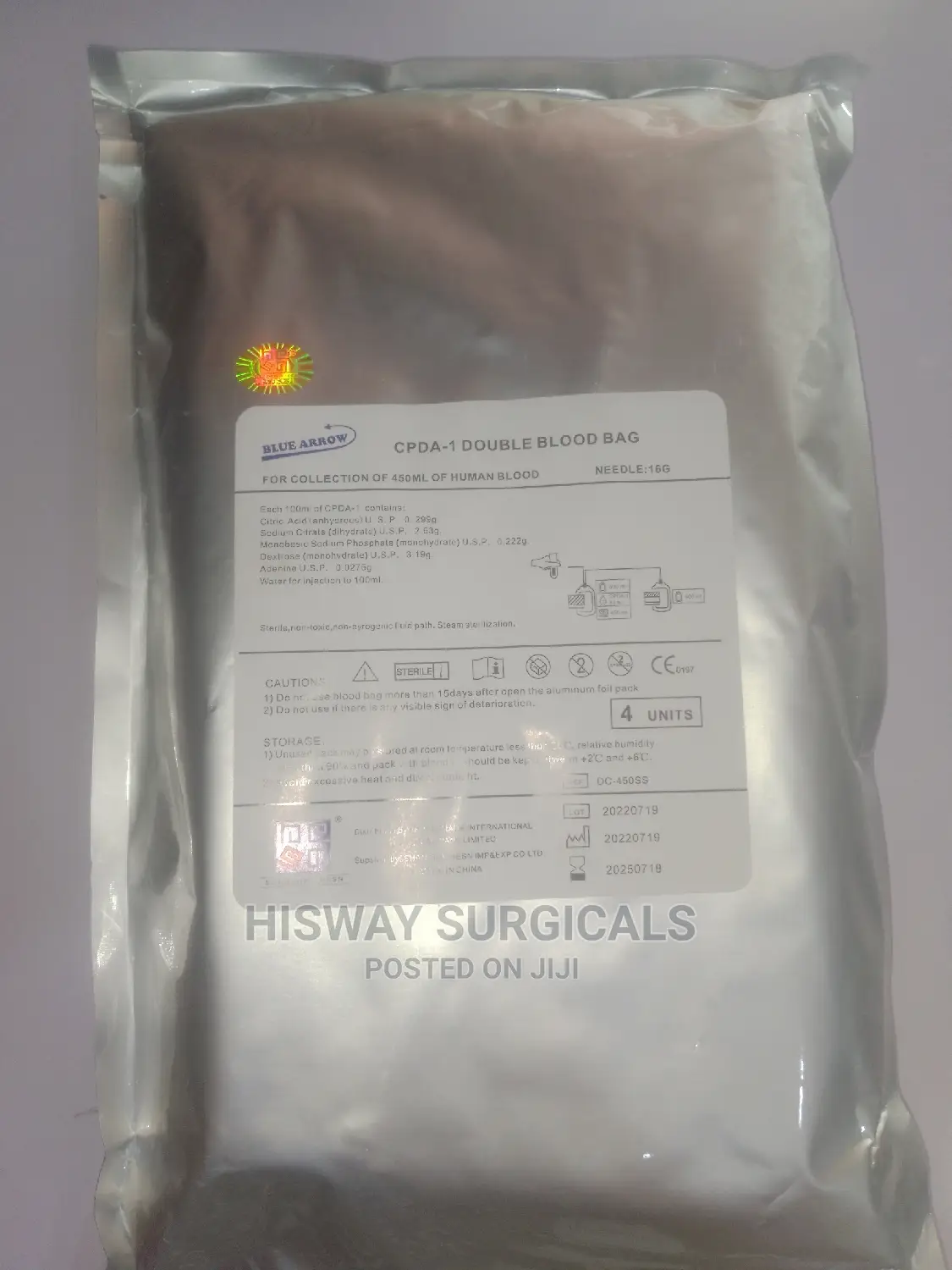 Blood Bag Double With Sampling Device(4pieces Per Pack)450ml