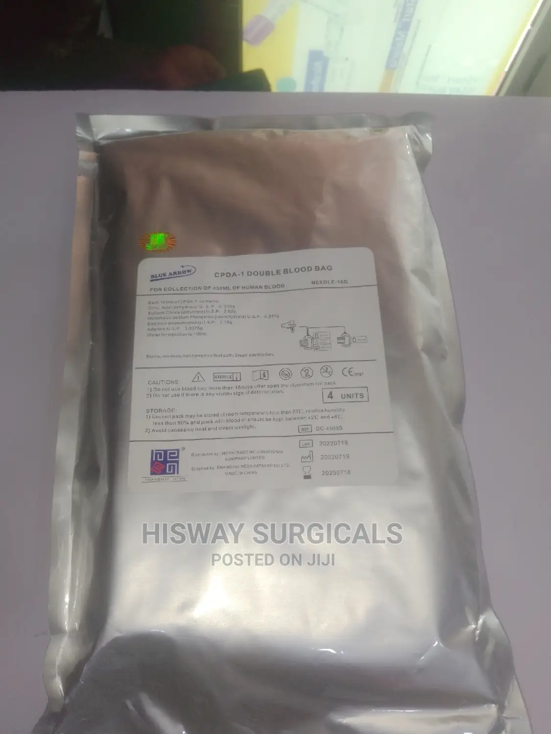 Blood Bag Double With Sampling Device(4pieces Per Pack)450ml