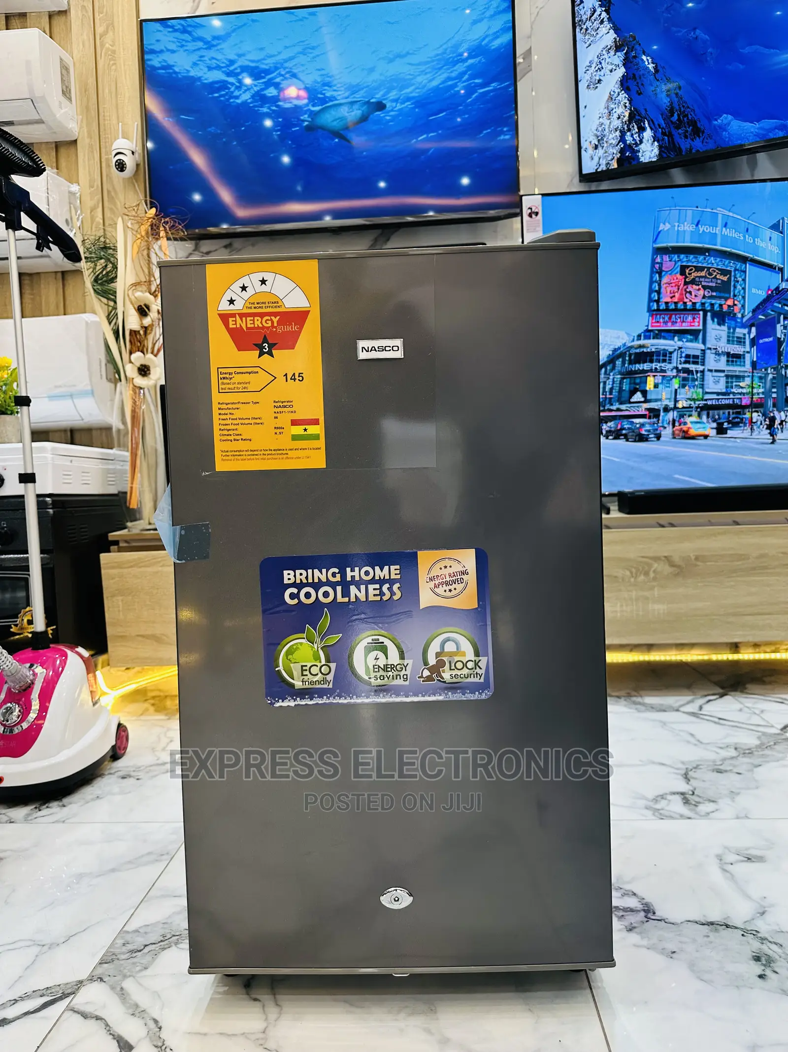 Authentic New Nasco Table Top Fridge 85L Grey
