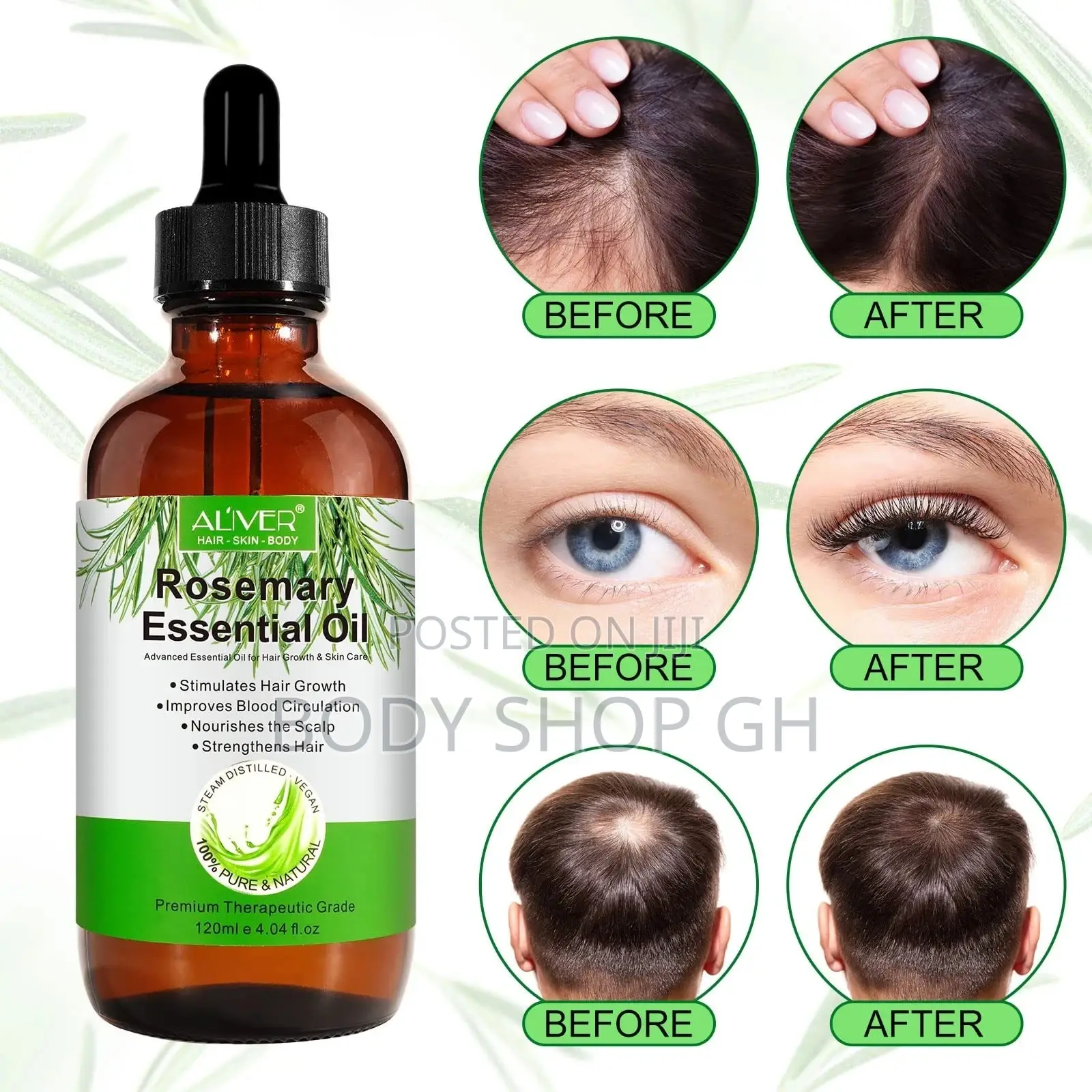 Rosemary Oil for Hair Growth,Hair Thinning ,Beard and Edges