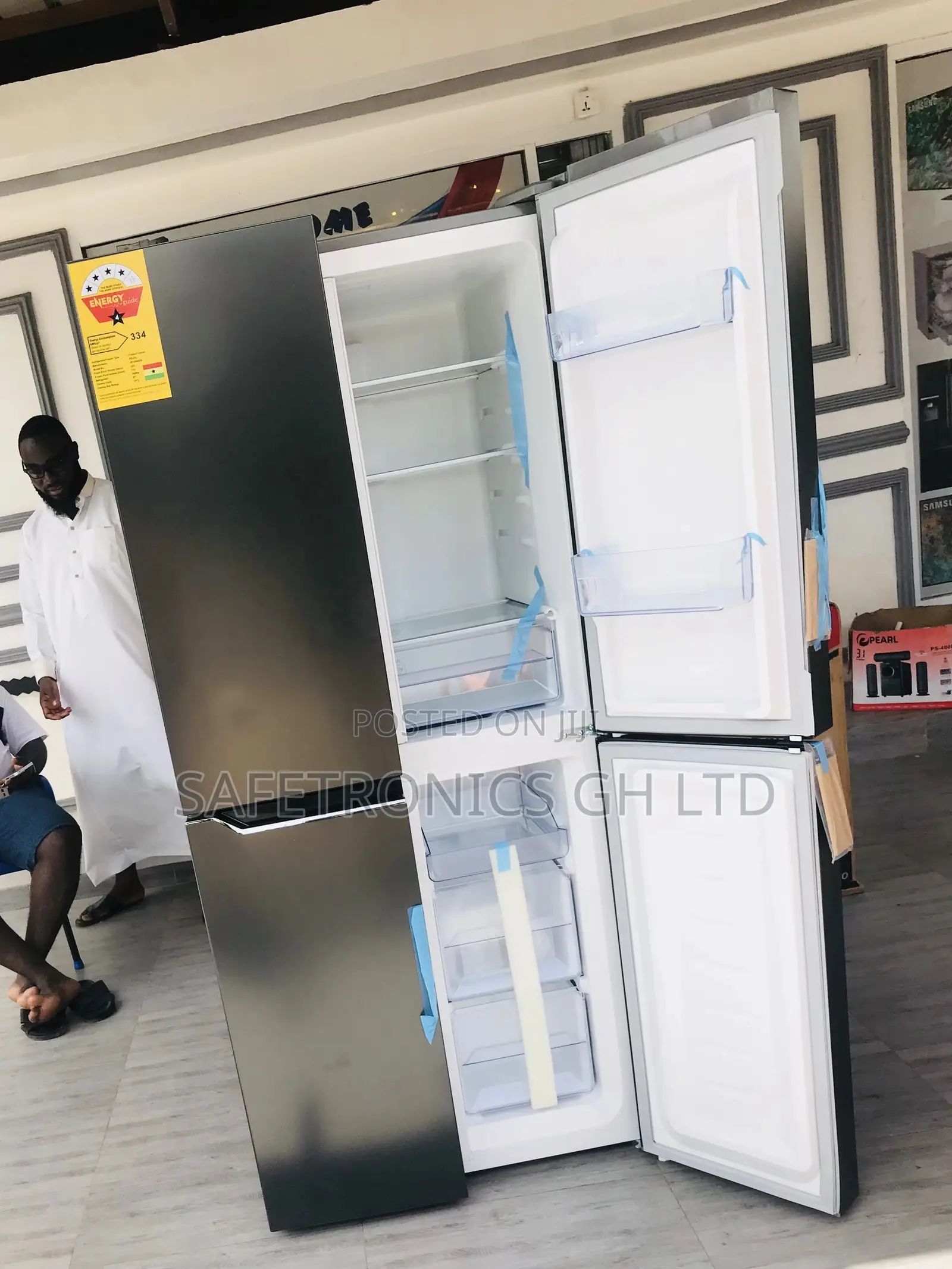 Pearl 337ltr Side by Side Fridge 4stars PF-550BSS