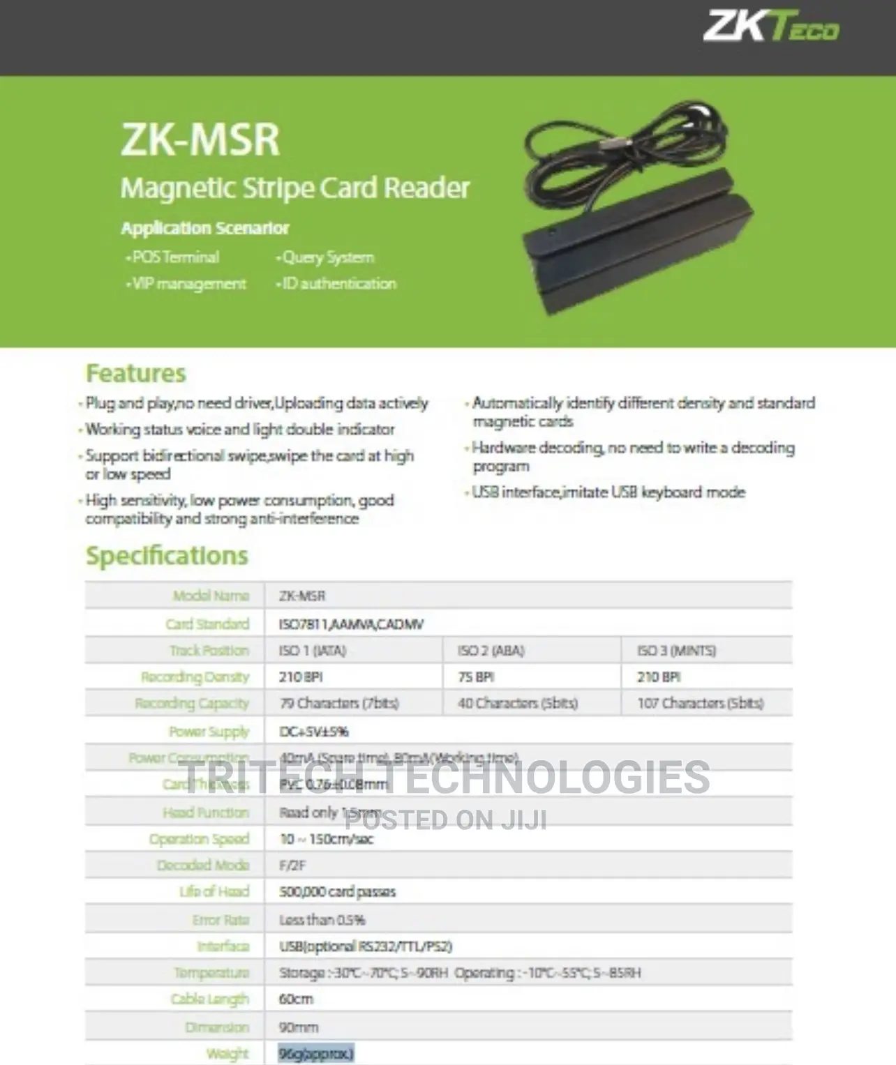 MSR Magnetic Stripe Card Reader